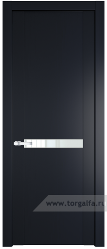 Дверь со стеклом ProfilDoors 1.4P Lacobel Белый лак (Нэви Блу (RAL 7016))