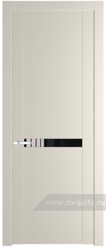 Дверь со стеклом ProfilDoors 1.4P Lacobel Черный лак (Кремовая Магнолия (RAL 120-04))