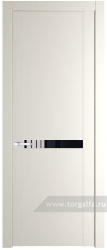 Дверь со стеклом ProfilDoors 1.4P Lacobel Черный лак (Перламутр белый)