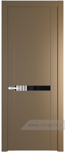 Дверь со стеклом ProfilDoors 1.4P Lacobel Черный лак (Перламутр золото)