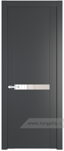 Дверь со стеклом ProfilDoors 1.4P Lacobel Перламутровый лак (Графит (Pantone 425С))