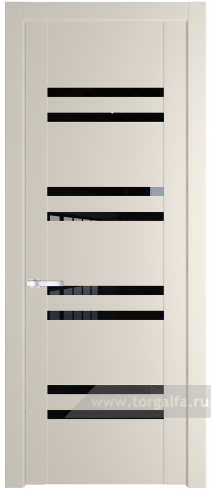 Дверь со стеклом ProfilDoors 1.6P Черный триплекс (Кремовая Магнолия (RAL 120-04))