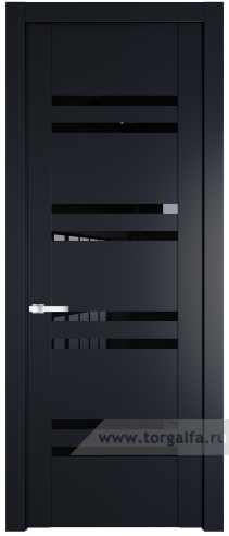 Дверь со стеклом ProfilDoors 1.6P Черный триплекс (Нэви Блу (RAL 7016))