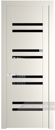 Дверь со стеклом ProfilDoors 1.6P Черный триплекс (Перламутр белый)