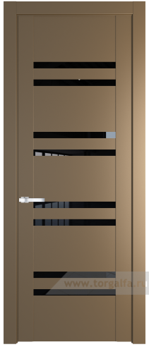 Дверь со стеклом ProfilDoors 1.6P Черный триплекс (Перламутр золото)