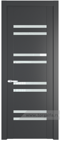 Дверь со стеклом ProfilDoors 1.6P Белый триплекс (Графит (Pantone 425С))