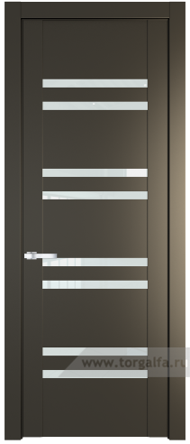 Дверь со стеклом ProfilDoors 1.6P Белый триплекс (Перламутр бронза)