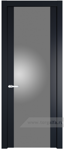 Дверь со стеклом ProfilDoors 1.7P Lacobel Серебряный лак (Нэви Блу (RAL 7016))