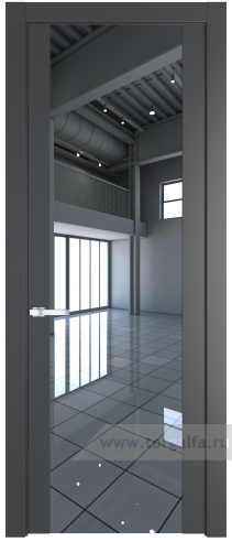 Дверь со стеклом ProfilDoors 1.7P Зеркало (Графит (Pantone 425С))