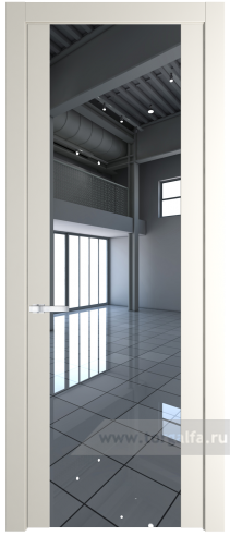 Дверь со стеклом ProfilDoors 1.7P Зеркало (Перламутр белый)