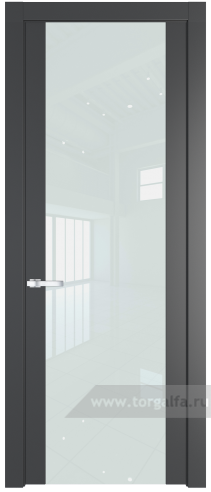 Дверь со стеклом ProfilDoors 1.7P Lacobel Белый лак (Графит (Pantone 425С))