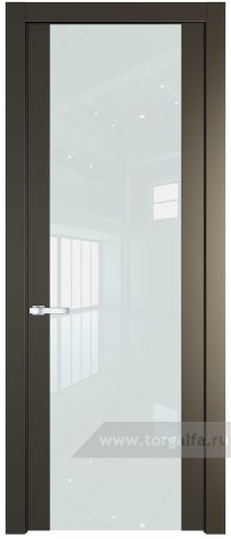 Дверь со стеклом ProfilDoors 1.7P Lacobel Белый лак (Перламутр бронза)