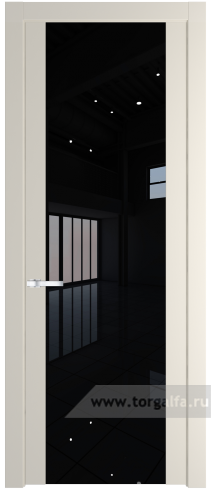 Дверь со стеклом ProfilDoors 1.7P Lacobel Черный лак (Кремовая Магнолия (RAL 120-04))
