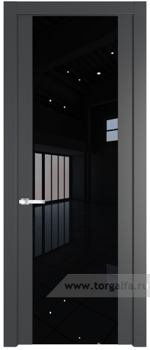 Дверь со стеклом ProfilDoors 1.7P Lacobel Черный лак (Графит (Pantone 425С))