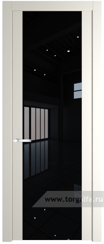Дверь со стеклом ProfilDoors 1.7P Lacobel Черный лак (Перламутр белый)