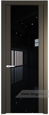 Дверь со стеклом ProfilDoors 1.7P Lacobel Черный лак (Перламутр бронза)