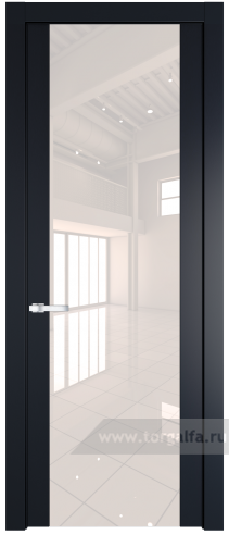 Дверь со стеклом ProfilDoors 1.7P Lacobel Перламутровый лак (Нэви Блу (RAL 7016))