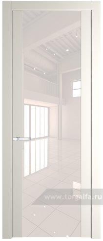 Дверь со стеклом ProfilDoors 1.7P Lacobel Перламутровый лак (Перламутр белый)