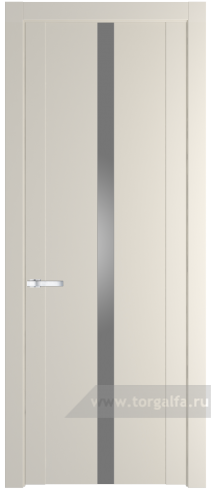 Дверь со стеклом ProfilDoors 1.8P Lacobel Серебряный лак (Кремовая Магнолия (RAL 120-04))