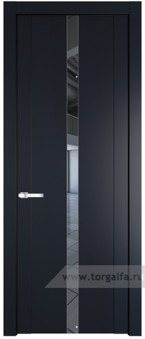 Дверь со стеклом ProfilDoors 1.8P Зеркало (Нэви Блу (RAL 7016))