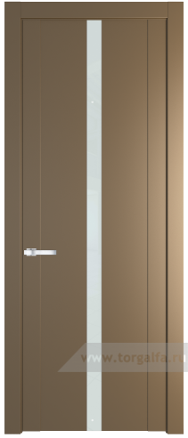 Дверь со стеклом ProfilDoors 1.8P Lacobel Белый лак (Перламутр золото)