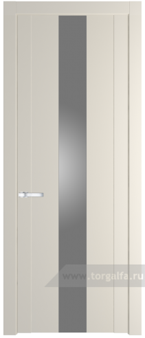 Дверь со стеклом ProfilDoors 1.9P Lacobel Серебряный лак (Кремовая Магнолия (RAL 120-04))