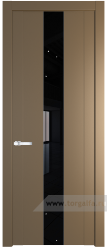 Дверь со стеклом ProfilDoors 1.9P Lacobel Черный лак (Перламутр золото)