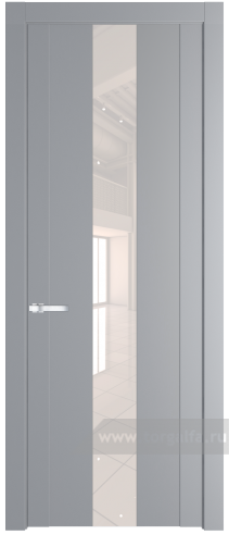 Дверь со стеклом ProfilDoors 1.9P Lacobel Перламутровый лак (Смоки (RAL 870-02))