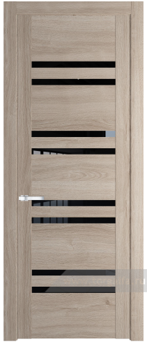 Дверь со стеклом ProfilDoors 1.6N Черный триплекс (Дуб Сонома)