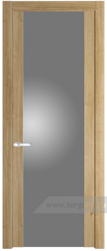 Дверь со стеклом ProfilDoors 1.7N Lacobel Серебряный лак (Дуб Карамель)