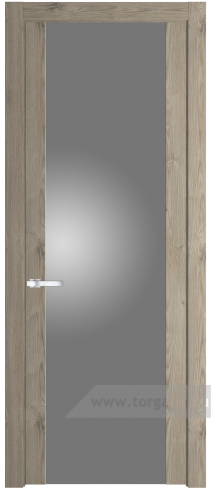 Дверь со стеклом ProfilDoors 1.7N Lacobel Серебряный лак (Каштан темный)