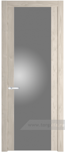 Дверь со стеклом ProfilDoors 1.7N Lacobel Серебряный лак (Каштан светлый)