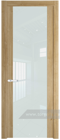Дверь со стеклом ProfilDoors 1.7N Lacobel Белый лак (Дуб Карамель)
