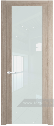 Дверь со стеклом ProfilDoors 1.7N Lacobel Белый лак (Дуб Сонома)