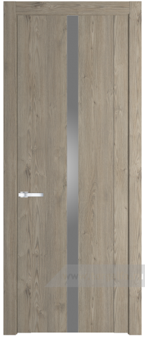 Дверь со стеклом ProfilDoors 1.8N Lacobel Серебряный лак (Каштан темный)