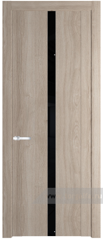 Дверь со стеклом ProfilDoors 1.8N Lacobel Черный лак (Дуб Сонома)