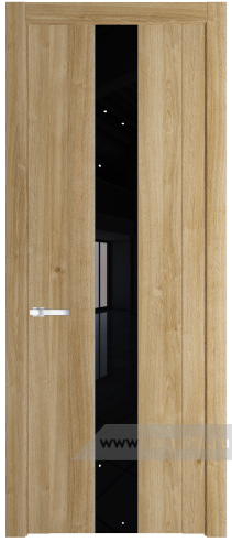 Дверь со стеклом ProfilDoors 1.9N Lacobel Черный лак (Дуб Карамель)