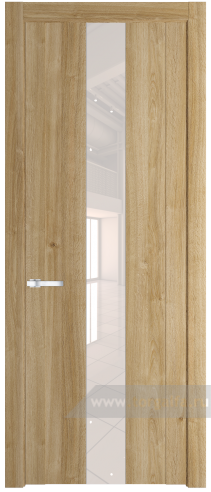 Дверь со стеклом ProfilDoors 1.9N Lacobel Перламутровый лак (Дуб Карамель)