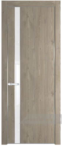 Дверь со стеклом ProfilDoors 18NA Лак классик с профилем Серебро (Каштан темный)