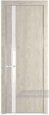 Дверь со стеклом ProfilDoors 18NA Лак классик с профилем Серебро (Каштан светлый)