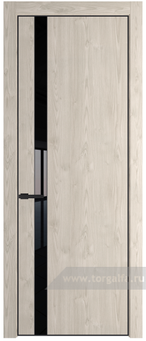 Дверь со стеклом ProfilDoors 18NA Lacobel Черный лак с профилем Черный матовый RAL9005 (Каштан светлый)