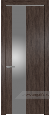 Дверь со стеклом ProfilDoors 19NA Lacobel Серебряный лак с профилем Серебро (Дуб Тобакко)
