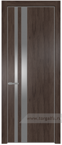 Дверь со стеклом ProfilDoors 20NA Lacobel Серебряный лак с профилем Серебро (Дуб Тобакко)