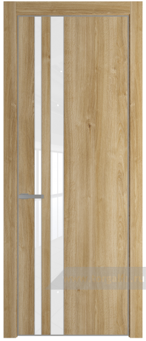 Дверь со стеклом ProfilDoors 20NA Лак классик с профилем Серебро (Дуб Карамель)