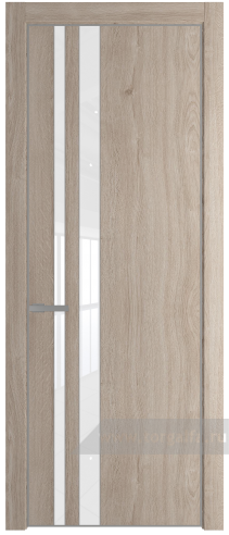 Дверь со стеклом ProfilDoors 20NA Лак классик с профилем Серебро (Дуб Сонома)