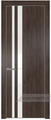 Дверь со стеклом ProfilDoors 20NA Лак классик с профилем Серебро (Дуб Тобакко)