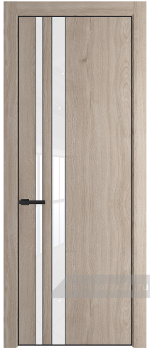 Дверь со стеклом ProfilDoors 20NA Лак классик с профилем Черный матовый RAL9005 (Дуб Сонома)