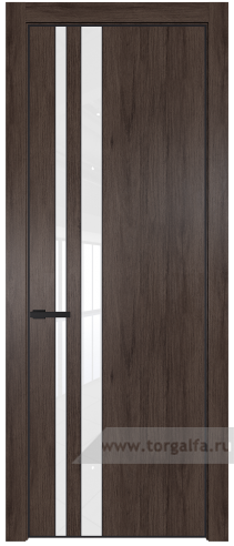 Дверь со стеклом ProfilDoors 20NA Лак классик с профилем Черный матовый RAL9005 (Дуб Тобакко)