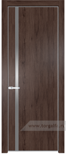 Дверь со стеклом ProfilDoors 21NA Lacobel Серебряный лак с профилем Серебро (Дуб Тобакко)