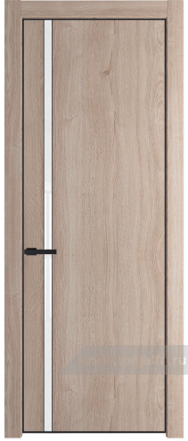 Дверь со стеклом ProfilDoors 21NA Лак классик с профилем Черный матовый RAL9005 (Дуб Сонома)